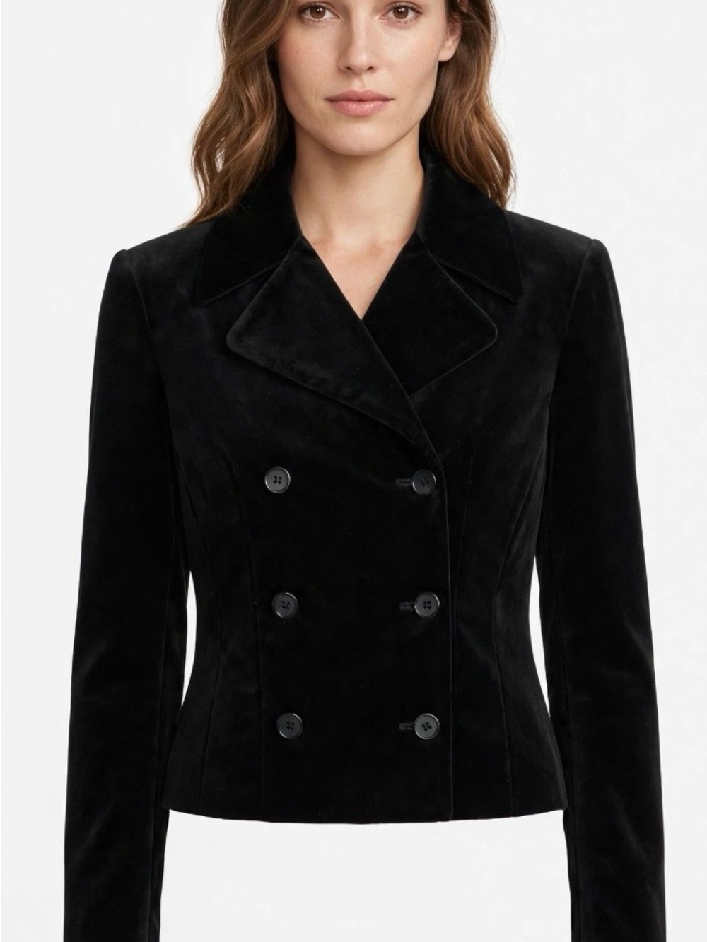 Harold’s Black Double-Breasted Velvet Jacket - Women's Tailored Coat Size 4